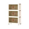 3Pcs Foldable Storage Bins with Lid Front Magnetic Door Collapsible Stackable Closet Organizer Containers with 4Pcs 360Â° Rotatable Wheels 8Pcs Small