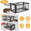 2 Pack Rat Trap Cage Humane Live Rodent Trap Cage Galvanized Iron Mice Mouse Control Bait Catch with Detachable U Shaped Rod